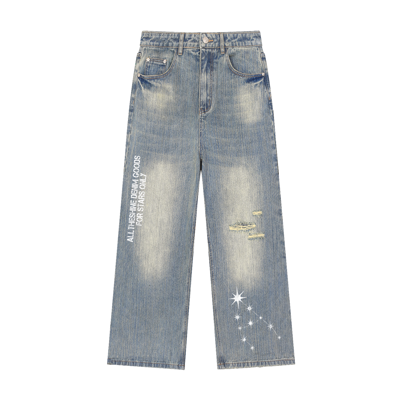 Distressed Constellation Denim